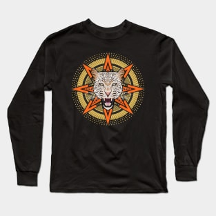 Leopard face with geometric shapes Long Sleeve T-Shirt